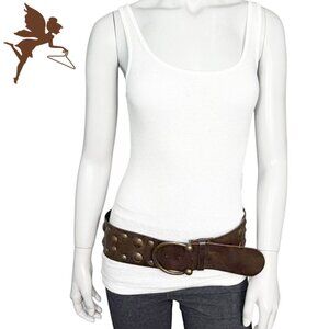 VINTAGE ANTONIAZZI FIRENZE Wide Chocolate Brown Leather Belt